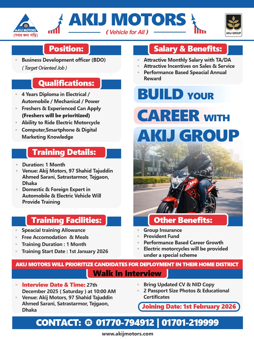 Build Your Career At AKij Motors